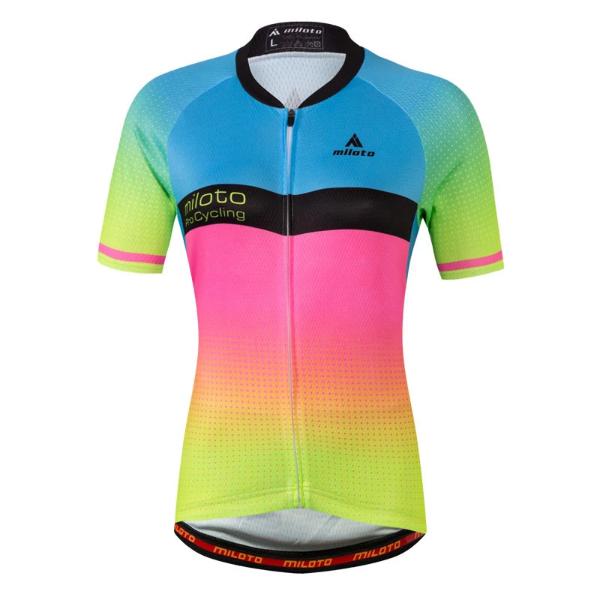 Women Miloto Cycling Jersey Short Sleeve Pulling Turns