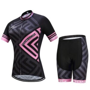 Women pink cycling jersey set