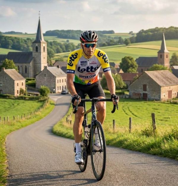 1990 Lotto-Superclub Retro Cycling Jersey - Pulling Turns