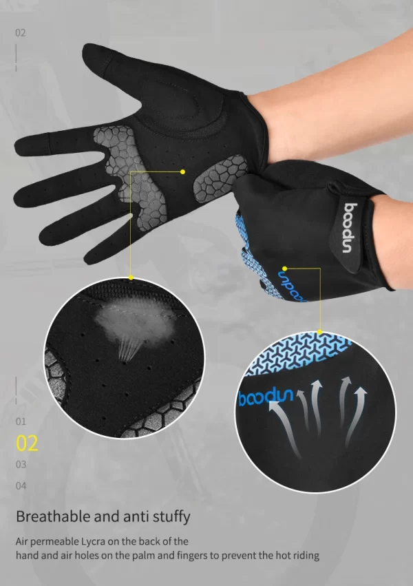 Boodun Cold-Weather Shield // Full Finger Cycling Glove - Pulling