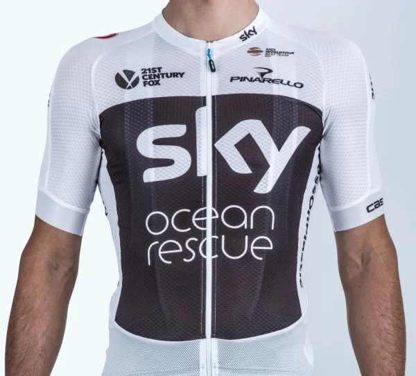 Sky Ocean rescue cycling jersey TDF 2018 - Pulling Turns