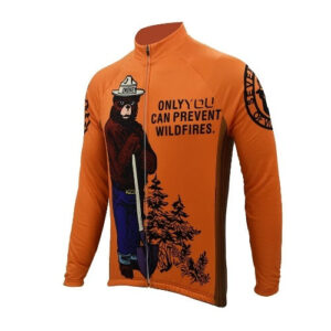 Smokey bear retro cycling jersey long sleeve