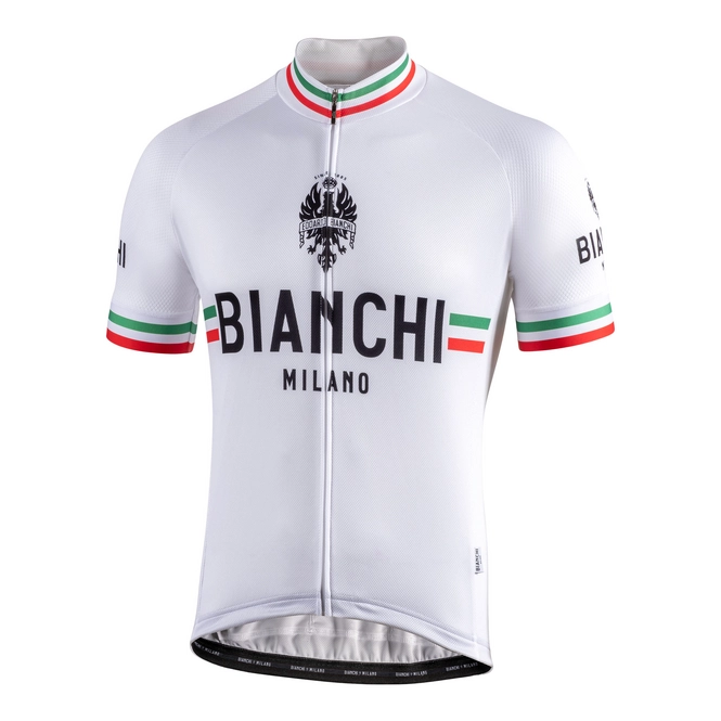 Maillot Cycliste Bianchi Sonauto Bleu et blanc vintage Acrylique 70'S